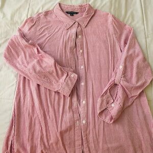 White and red lines blouse